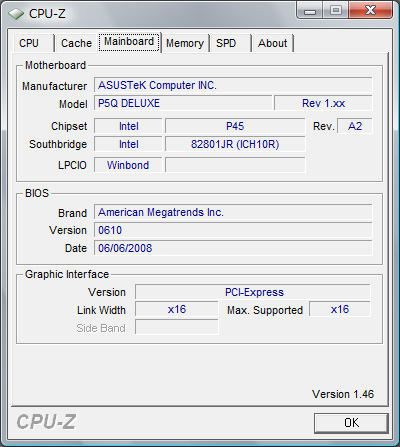 CPU-Z P5Q Deluxe Xeon E3110 - Mainboard
