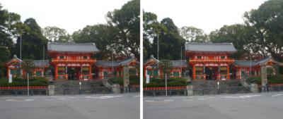 京都 八坂神社交差法３Ｄ写真
