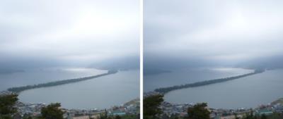 傘松公園からの天橋立 平行法立体写真
