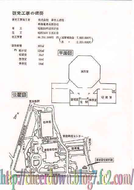 倉敷市歴史民族資料館パンフレットの図面