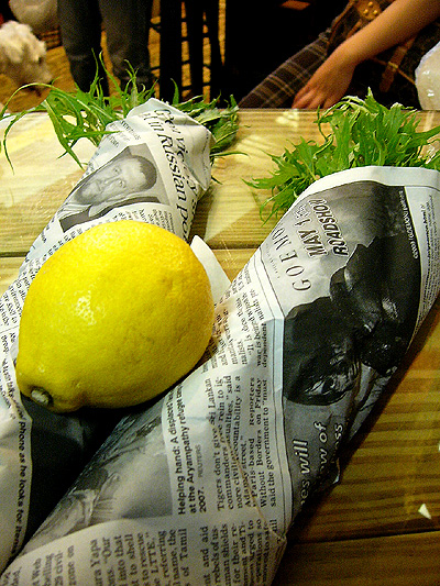 水菜とレモン