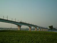 漢江（ソウル市内を流れる川）を渡る地下鉄２号線