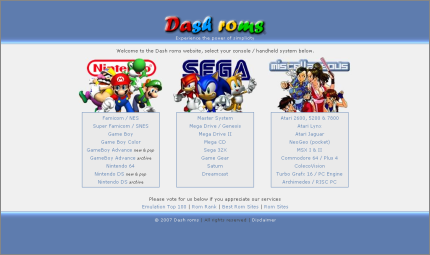 Dash roms - NDS ROMs, GBA ROMs, N64 ROMs, SNES ROMs, NES ROMs, Nintendo, SEGA, Atari, SNK  many more_1216528892536